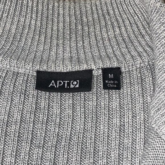 Apt 9 Gray Military Style 1/4 Zip Sweater Size M - Picture 3 of 5